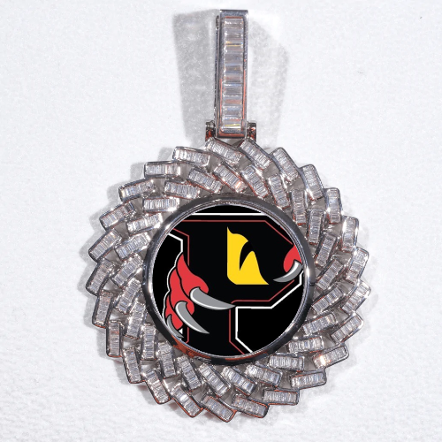 Large 3D Baguette Custom Picture Pendant