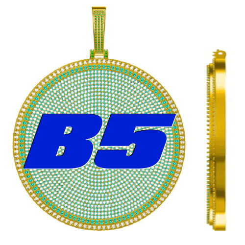 CUSTOM LETTER NECKLACE 3D BIG DISC