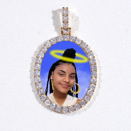 3D Oval Custom Picture Pendant