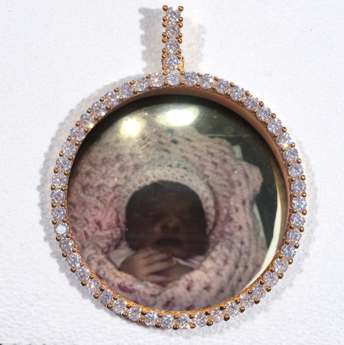 LARGE 3D CIRCLE CUSTOM PICTURE PENDANT