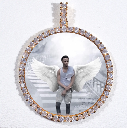 LARGE 3D CIRCLE CUSTOM PICTURE PENDANT