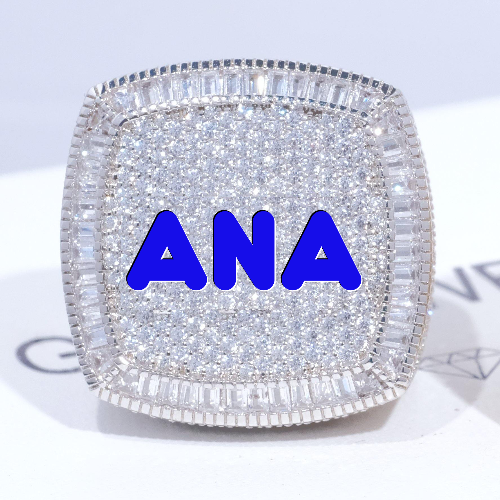 CUSTOM LETTER 3D ICED RING