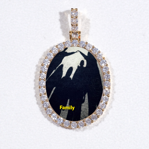 3D Oval Custom Picture Pendant