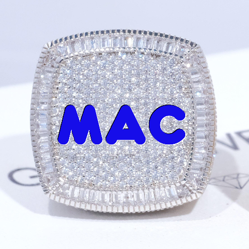 CUSTOM LETTER 3D ICED RING