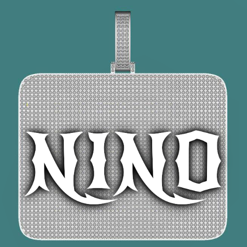 CUSTOM LETTER NECKLACE 3D BIG SQUARE