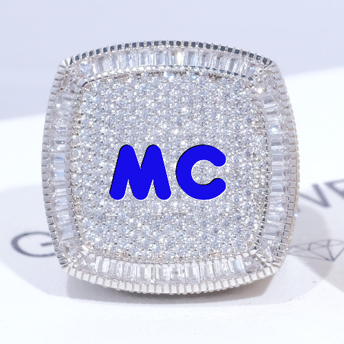 CUSTOM LETTER 3D ICED RING
