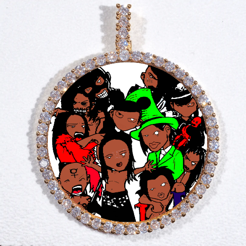 LARGE 3D CIRCLE CUSTOM PICTURE PENDANT