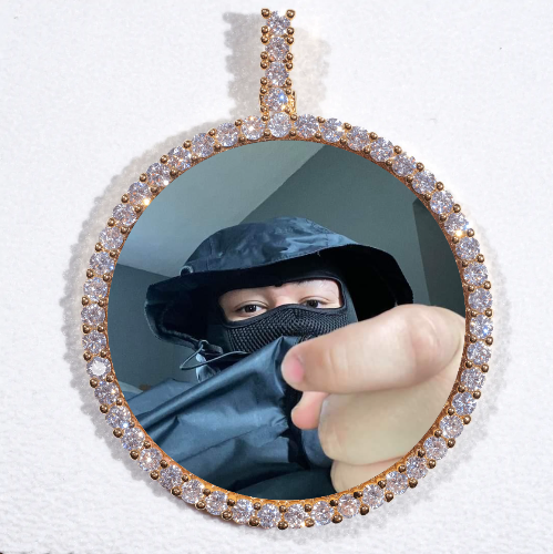 LARGE 3D CIRCLE CUSTOM PICTURE PENDANT