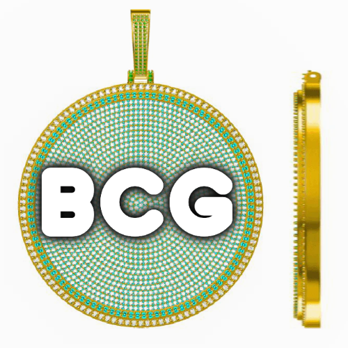 CUSTOM LETTER NECKLACE 3D BIG DISC