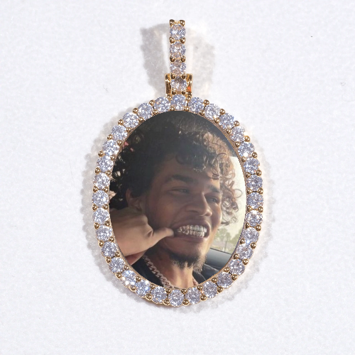3D Oval Custom Picture Pendant