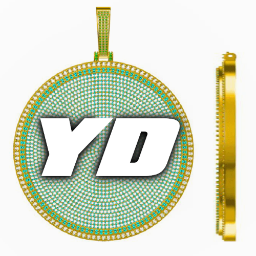CUSTOM LETTER NECKLACE 3D BIG DISC