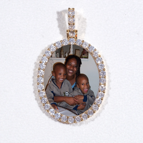 3D Oval Custom Picture Pendant
