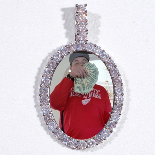 Large 3D Oval Custom Picture Pendant