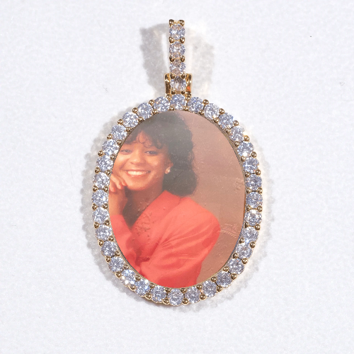 3D Oval Custom Picture Pendant