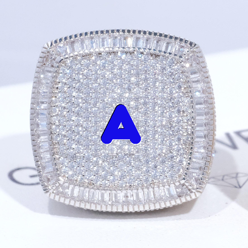 CUSTOM LETTER 3D ICED RING