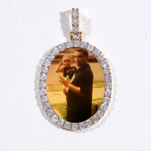 3D Oval Custom Picture Pendant