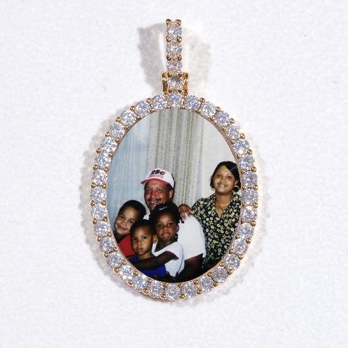 3D Oval Custom Picture Pendant