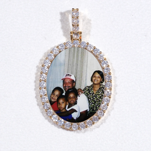 3D Oval Custom Picture Pendant