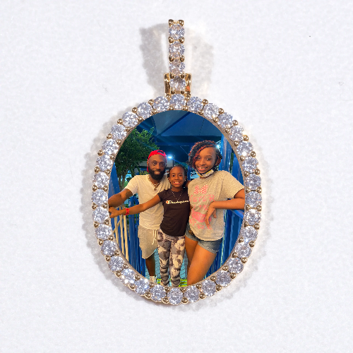 3D Oval Custom Picture Pendant