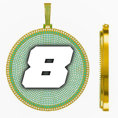 CUSTOM LETTER NECKLACE 3D BIG DISC
