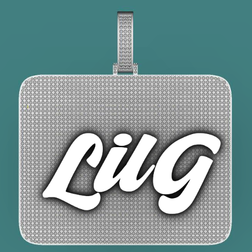 CUSTOM LETTER NECKLACE 3D BIG SQUARE