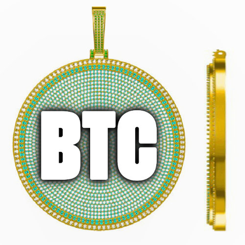 CUSTOM LETTER NECKLACE 3D BIG DISC