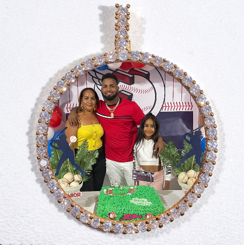 LARGE 3D CIRCLE CUSTOM PICTURE PENDANT