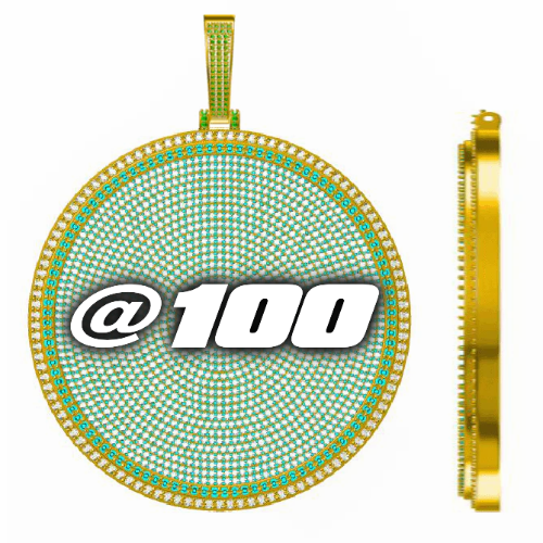 CUSTOM LETTER NECKLACE 3D BIG DISC