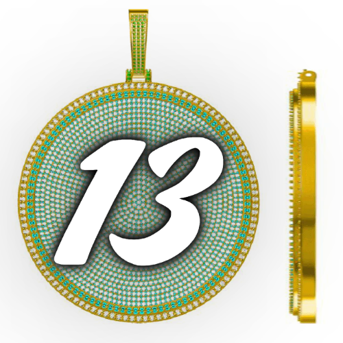 CUSTOM LETTER NECKLACE 3D BIG DISC
