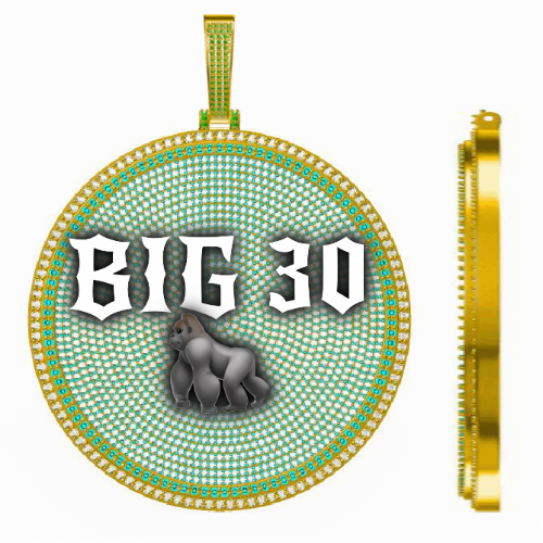 CUSTOM LETTER NECKLACE 3D BIG DISC