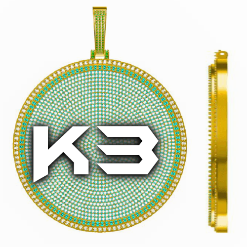 CUSTOM LETTER NECKLACE 3D BIG DISC