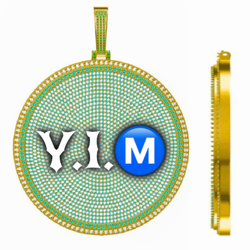 CUSTOM LETTER NECKLACE 3D BIG DISC