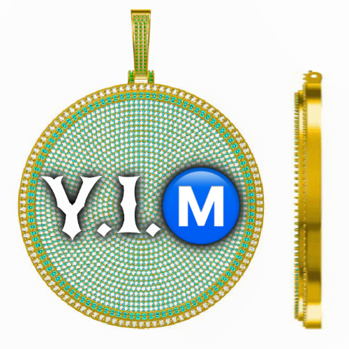 CUSTOM LETTER NECKLACE 3D BIG DISC