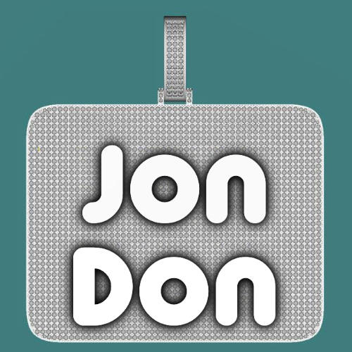 CUSTOM LETTER NECKLACE 3D BIG SQUARE