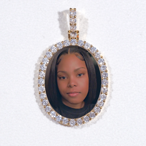 3D Oval Custom Picture Pendant