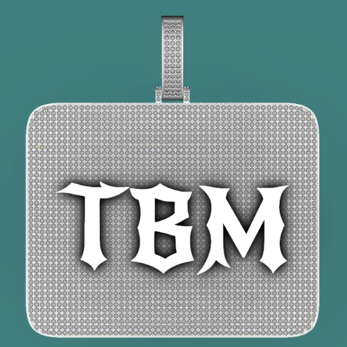 CUSTOM LETTER NECKLACE 3D BIG SQUARE