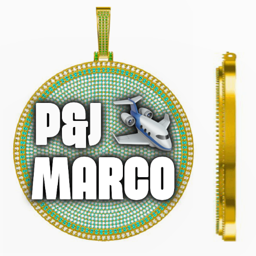 CUSTOM LETTER NECKLACE 3D BIG DISC
