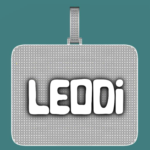 CUSTOM LETTER NECKLACE 3D BIG SQUARE