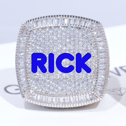 CUSTOM LETTER 3D ICED RING