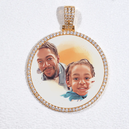 MEDIUM 3D CIRCLE CUSTOM PICTURE PENDANT