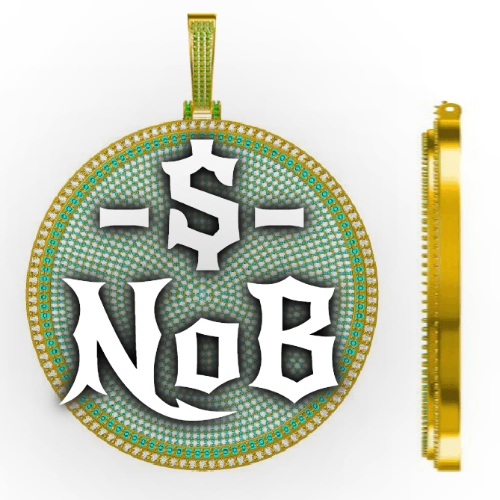 CUSTOM LETTER NECKLACE 3D BIG DISC