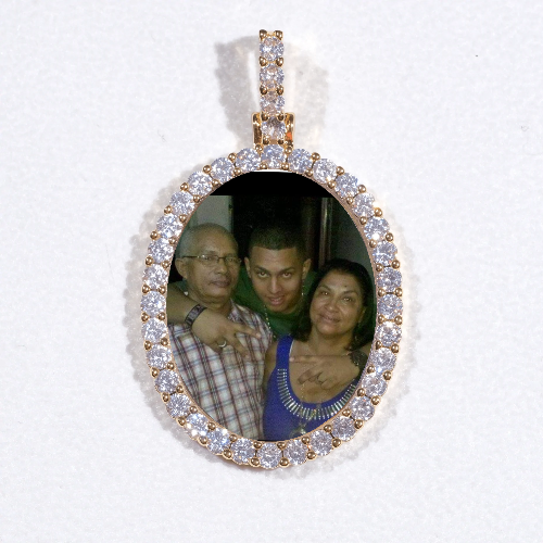 3D Oval Custom Picture Pendant