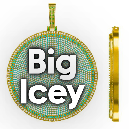 CUSTOM LETTER NECKLACE 3D BIG DISC