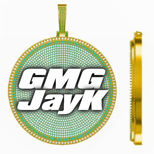 CUSTOM LETTER NECKLACE 3D BIG DISC