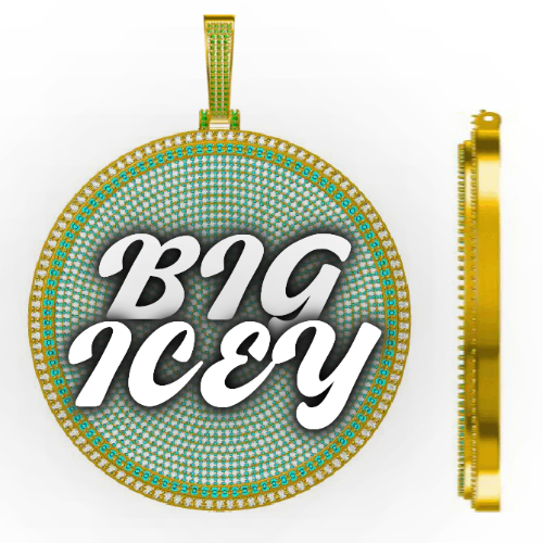 CUSTOM LETTER NECKLACE 3D BIG DISC