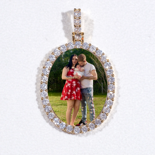 3D Oval Custom Picture Pendant