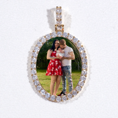 3D Oval Custom Picture Pendant
