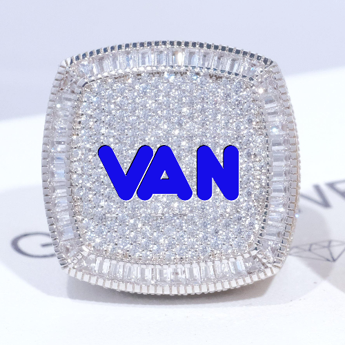 CUSTOM LETTER 3D ICED RING