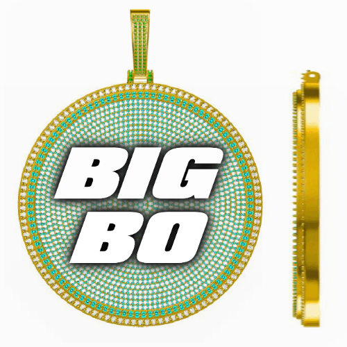 CUSTOM LETTER NECKLACE 3D BIG DISC