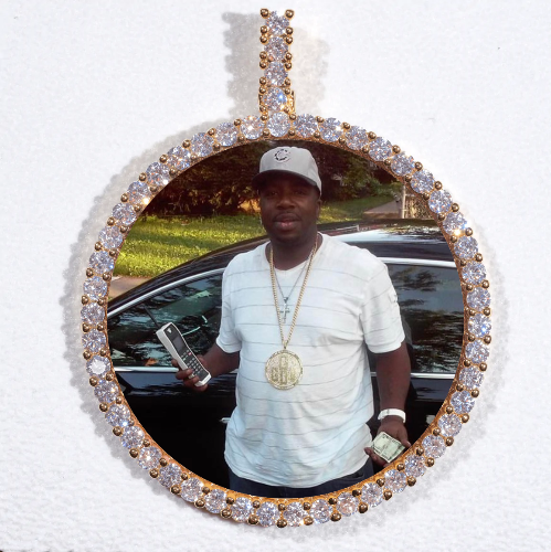 LARGE 3D CIRCLE CUSTOM PICTURE PENDANT